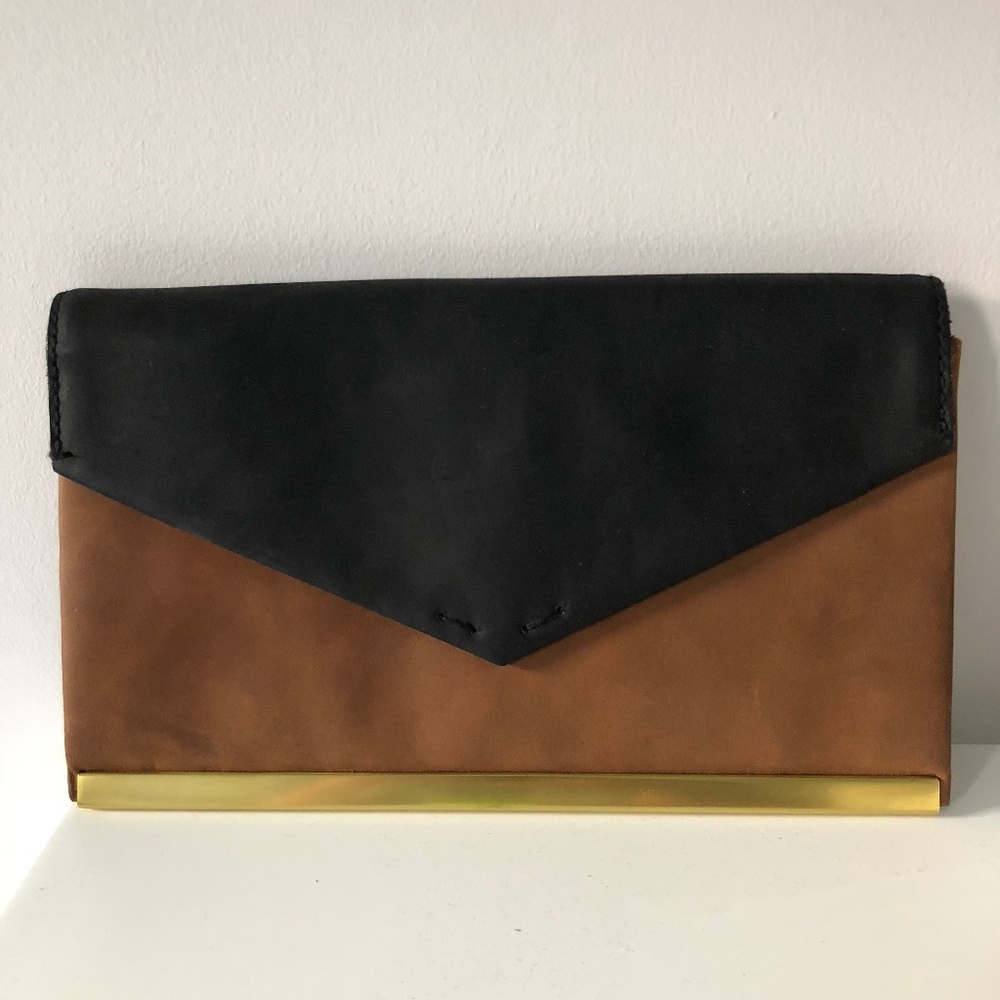 Madewell leather clutch